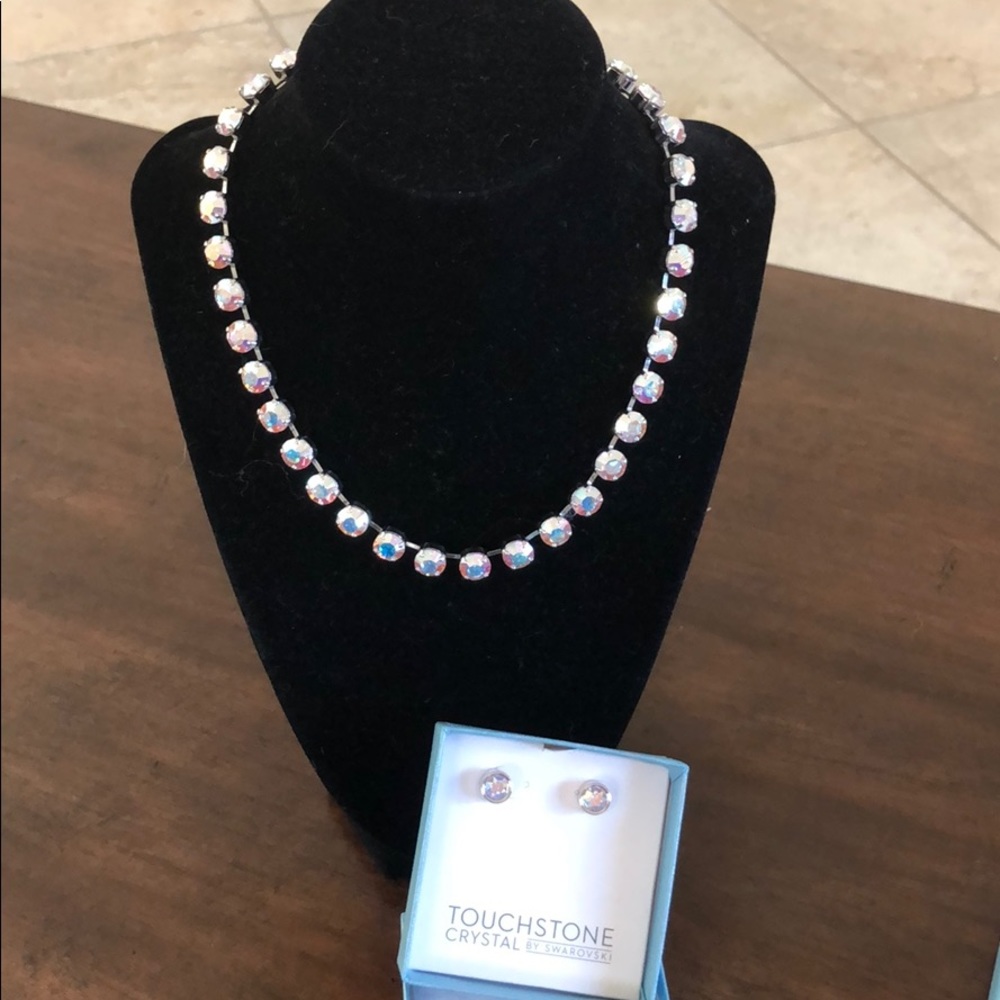 Swarovski  AB necklace and earrings